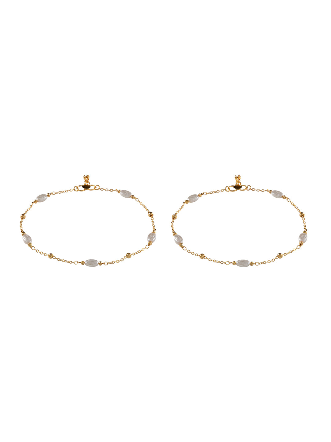 Firoza Pearl Wave Anklets