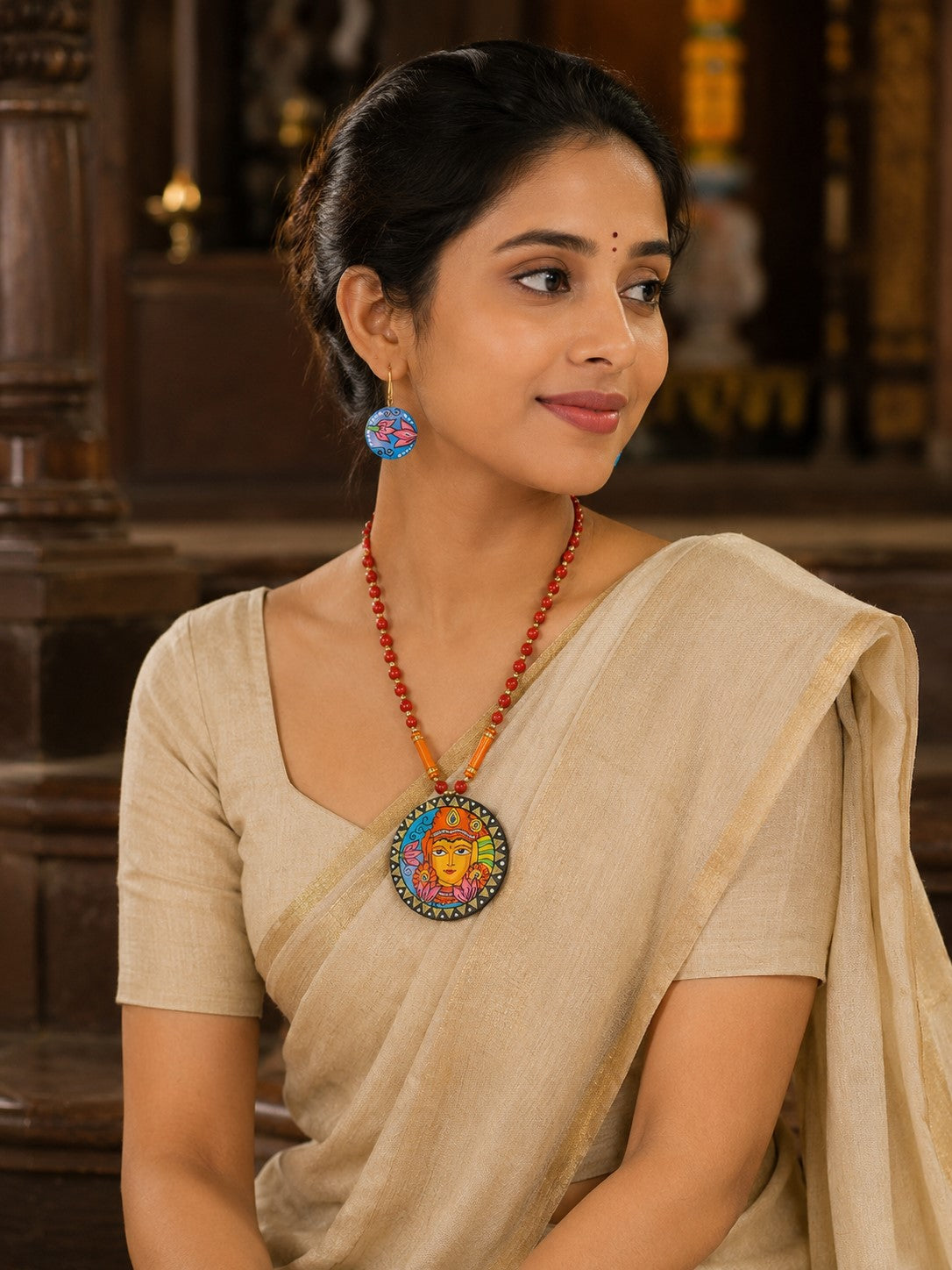 Firoza Devi Padma Terracotta Necklace Set
