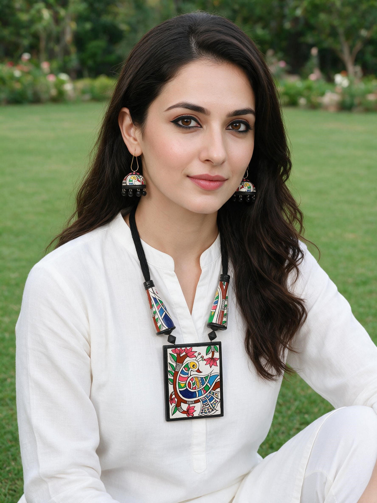 Firoza Banita Madhubani Terracotta Necklace Set