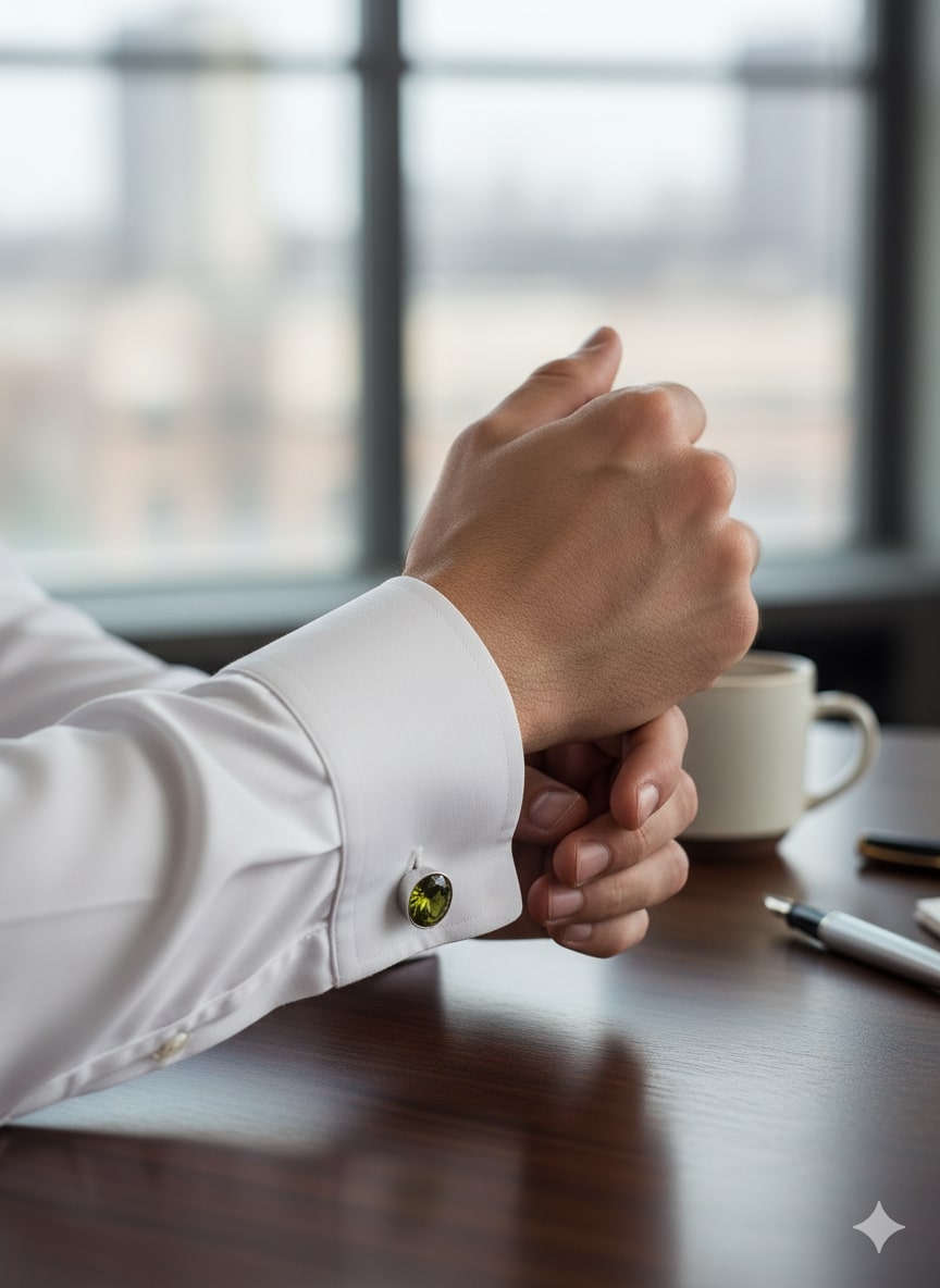Olive Dumbbell Cufflinks