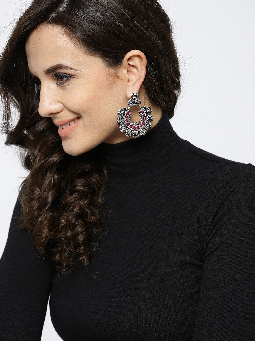 Madhurya Maroon Chandbali