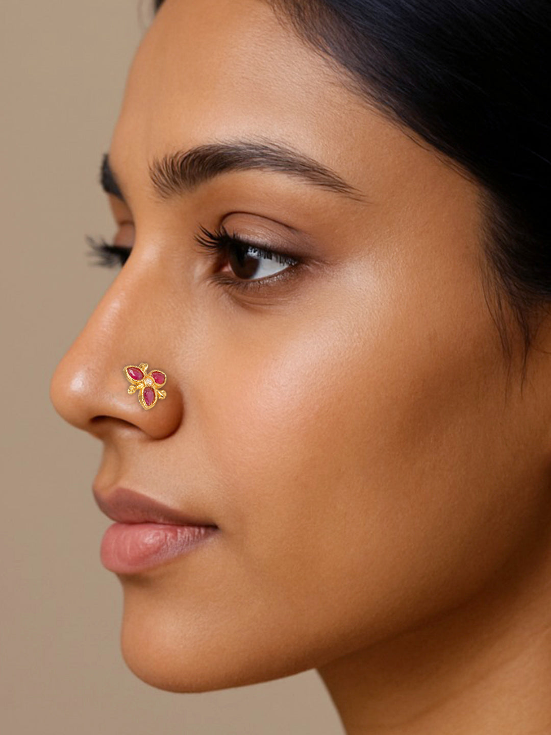 Gold Plated Gulnaar Phool Nosepin