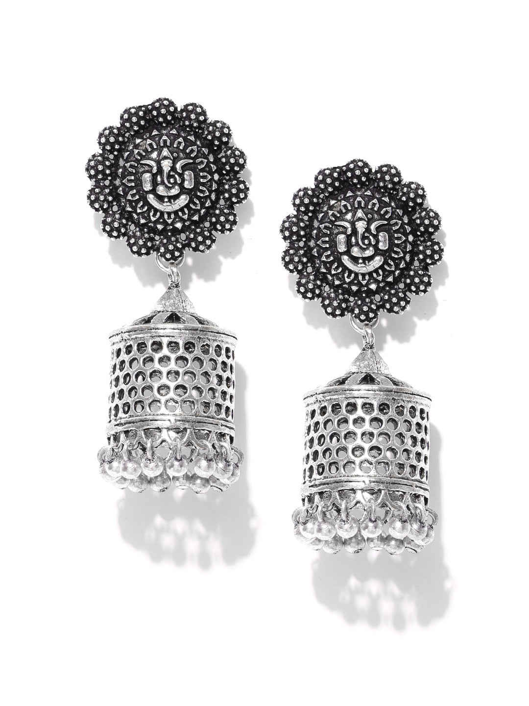 Cylinderical Oxidozed Jhumkas