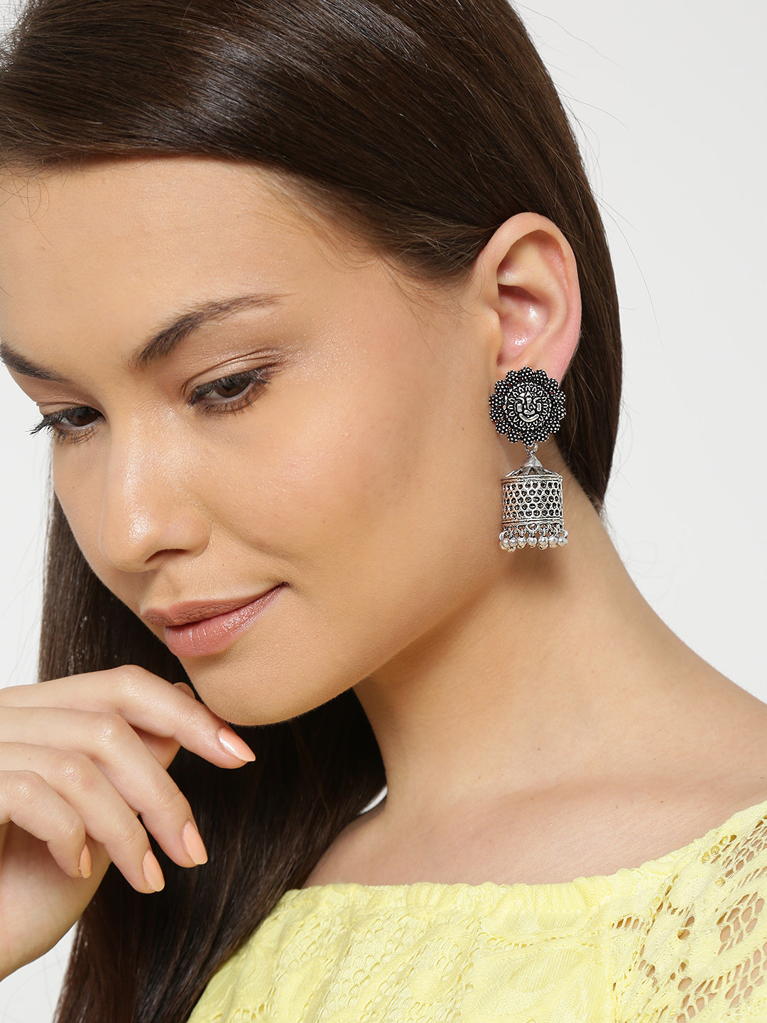 Cylinderical Oxidozed Jhumkas