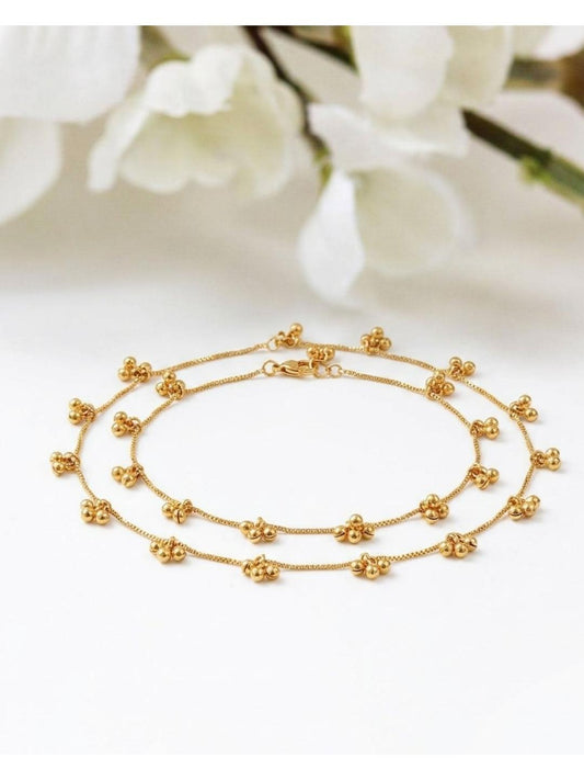 Firoza Kanaka Bloom Gold Plated Anklet