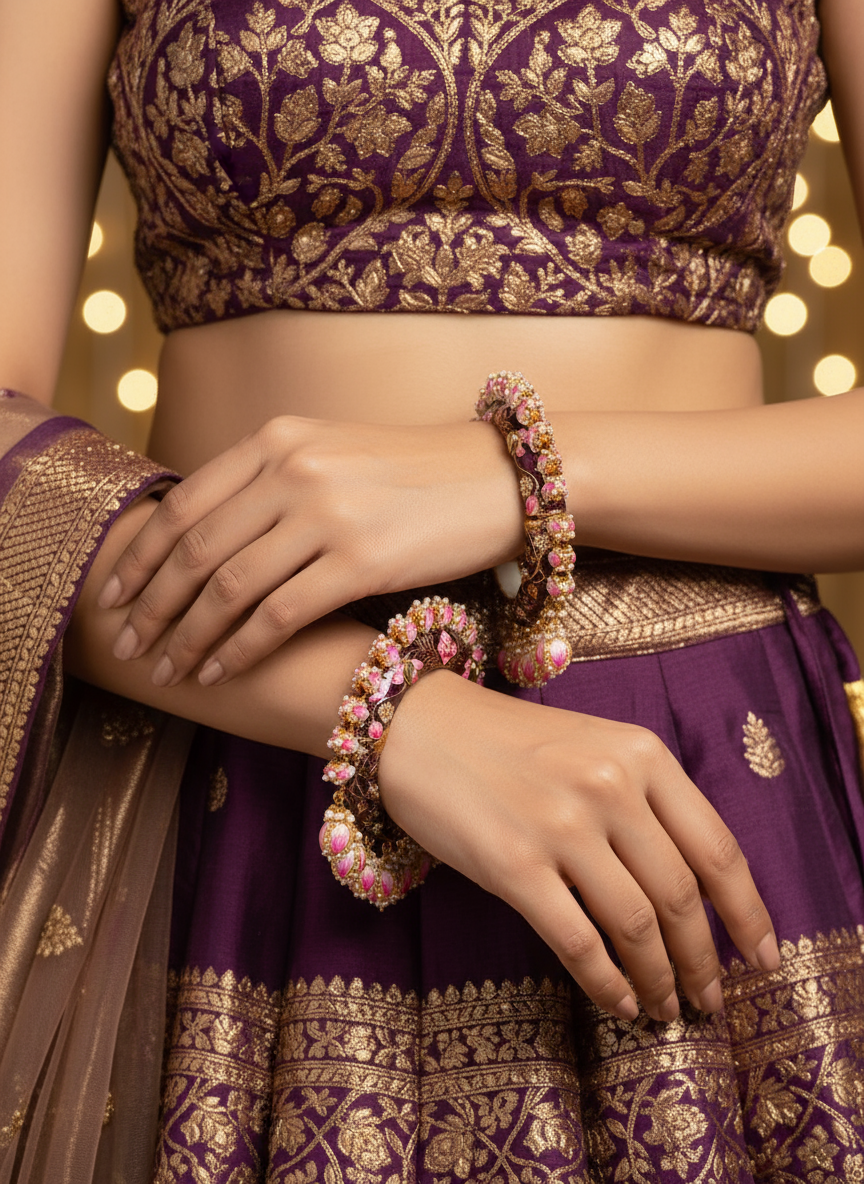 Firoza Kangan-e-Khushbu Meenakari Bangle Set 2.6