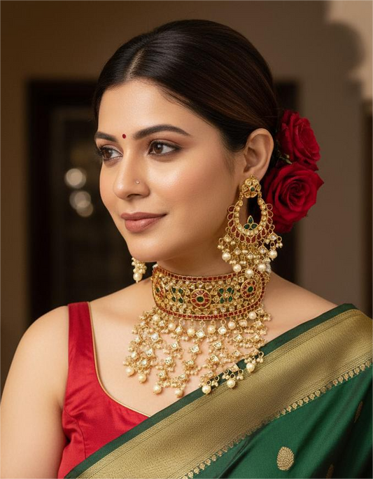 Firoza Shringarika Choker & Chandbaali Set