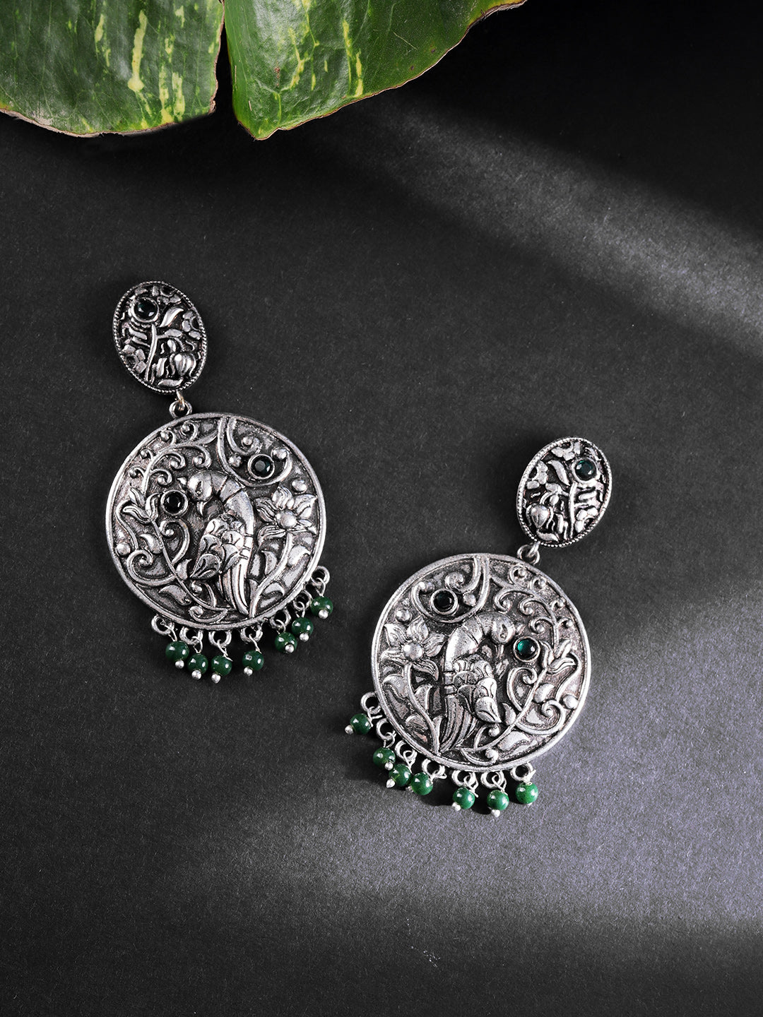 Mehr Green Stone Earrings