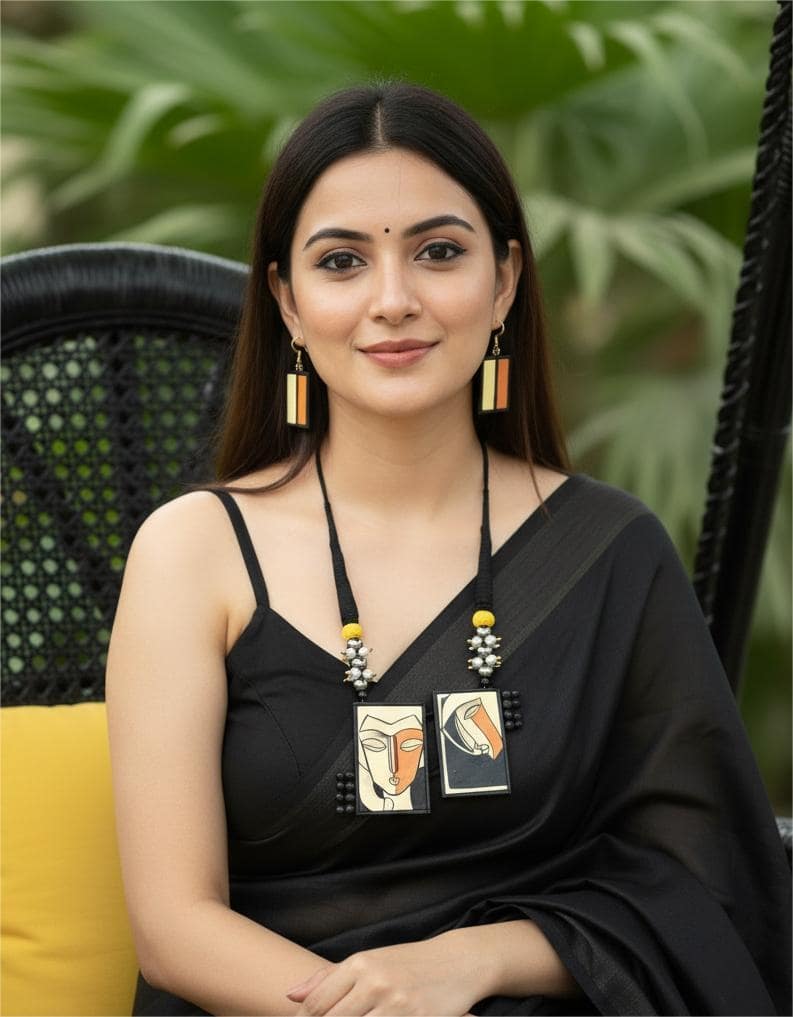 Cubist Whim Terracota Necklace Set