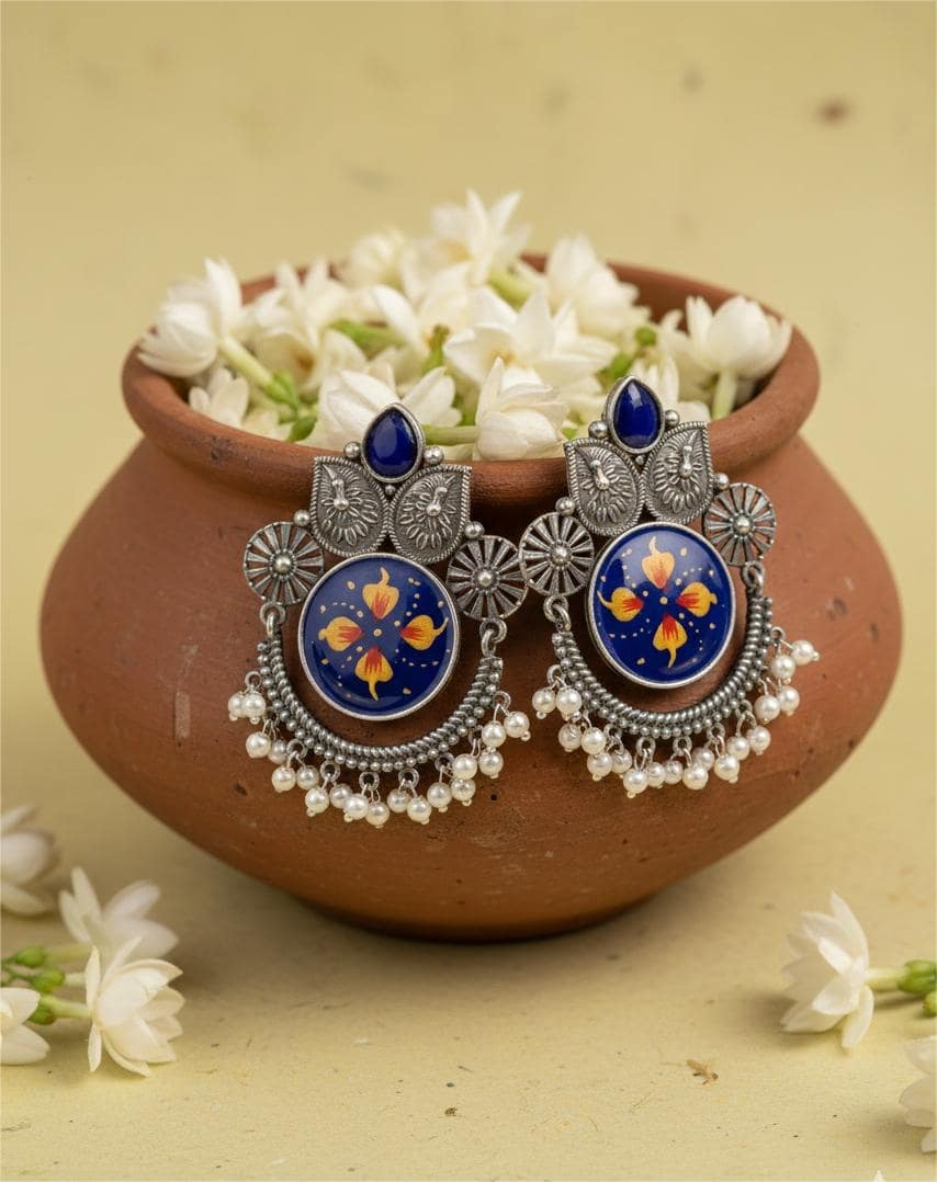 Firoza Indigo Blossom Artisan Chanbali