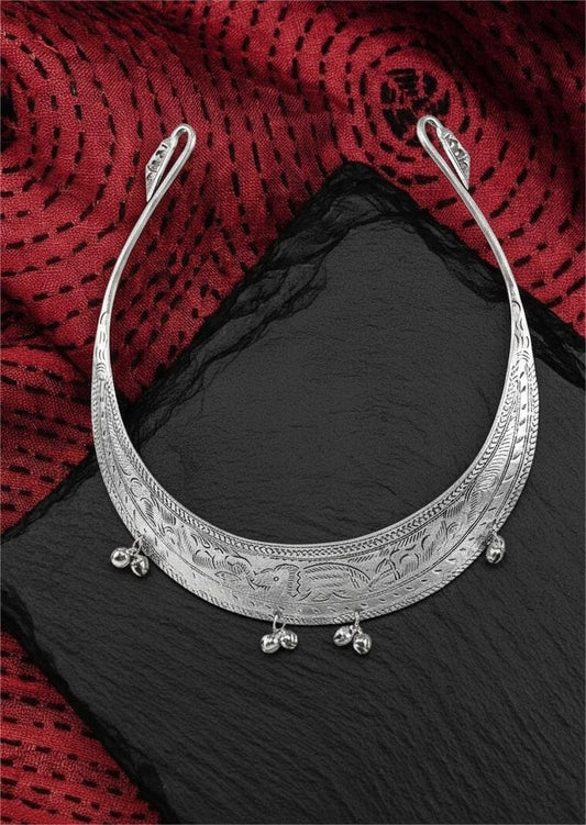 Firoza Oxidized Tribal Choker Hasli