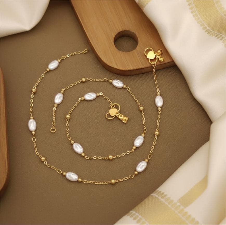 Firoza Pearl Wave Anklets