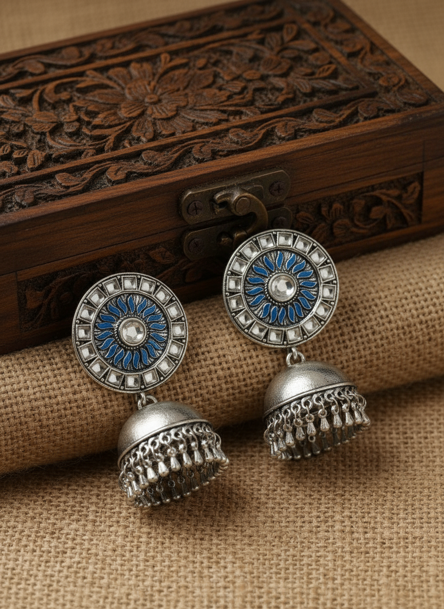 Temple Of Blue Jhumkas