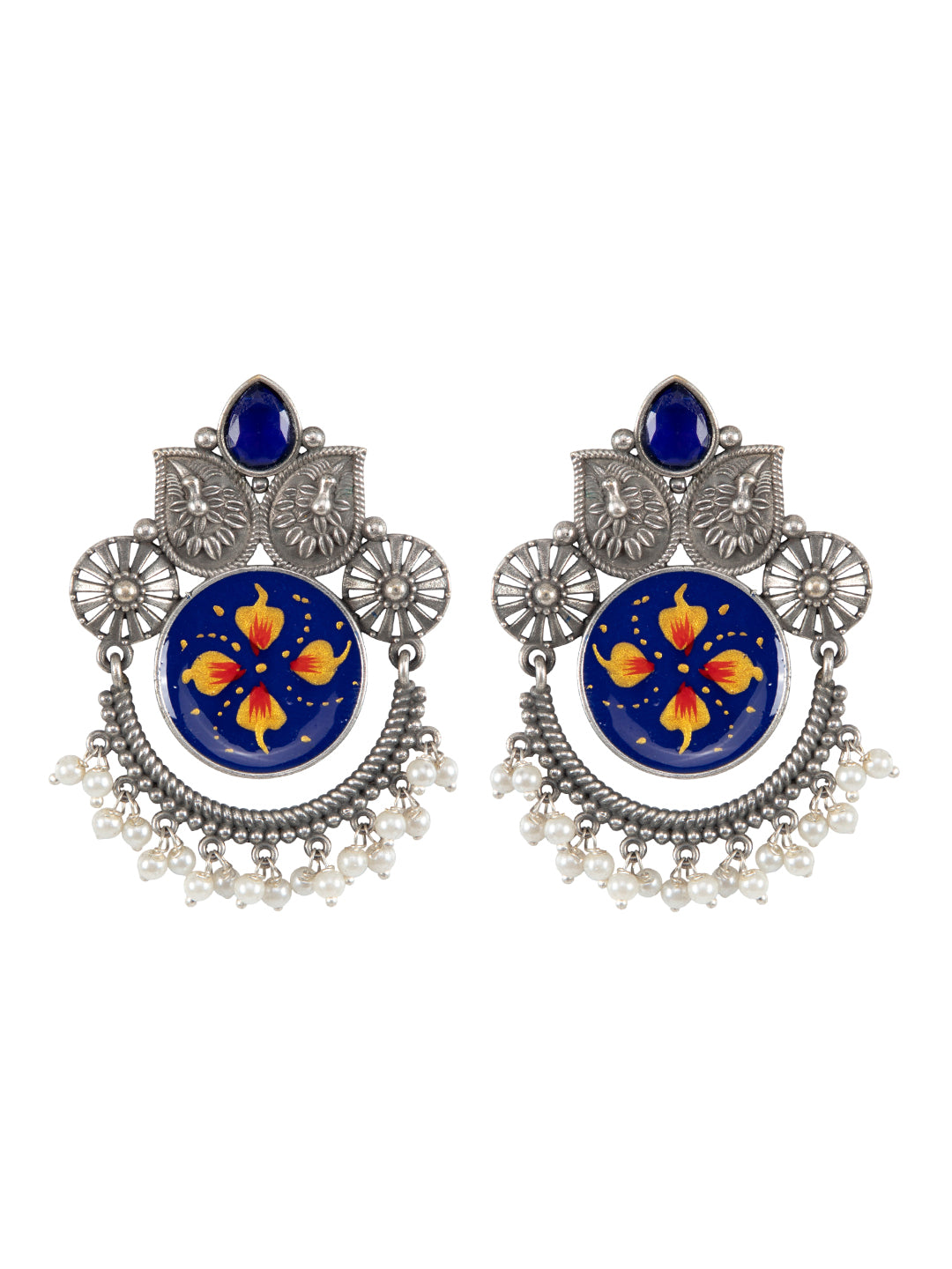 Firoza Indigo Blossom Artisan Chanbali