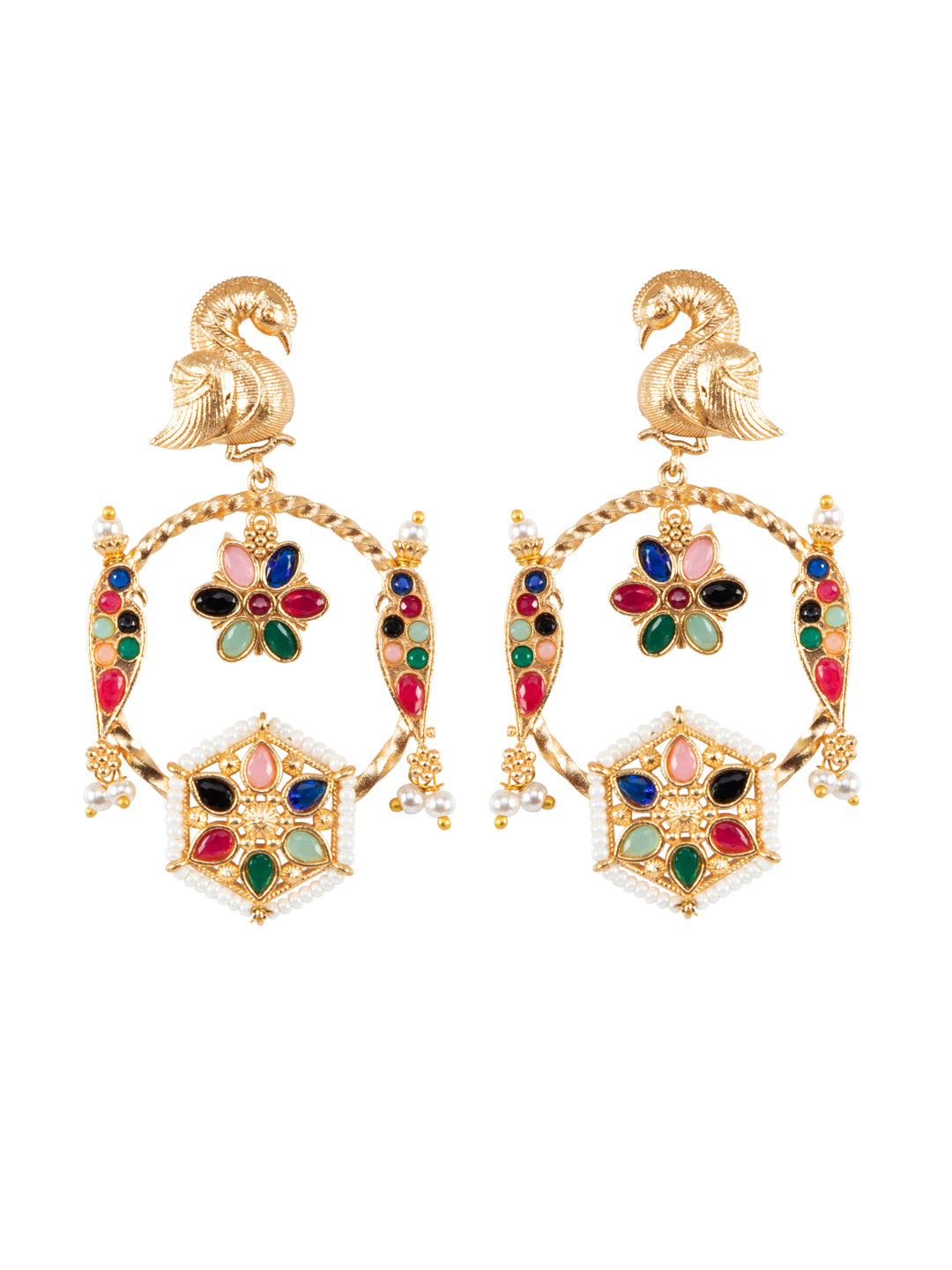 Firoza Megh Mayur Earrings