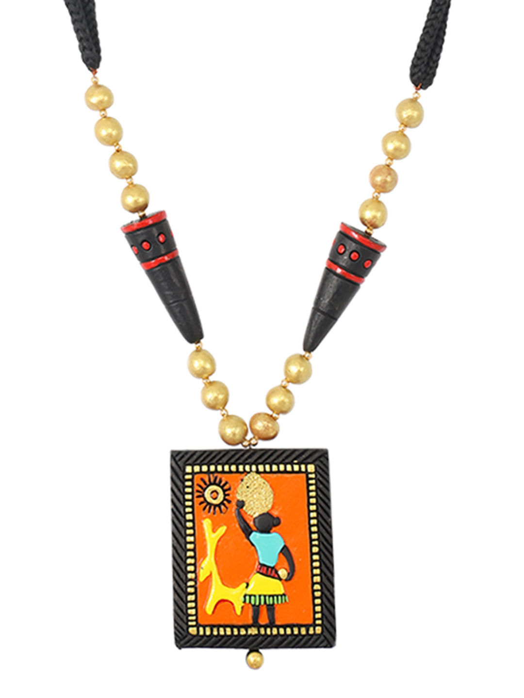 Firoza Peach Paradise Terracotta Necklace Set