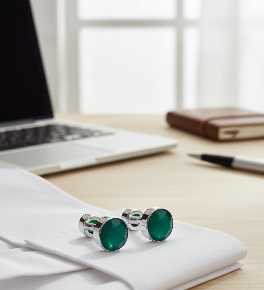 Firoza Jade Soverign Cufflinks
