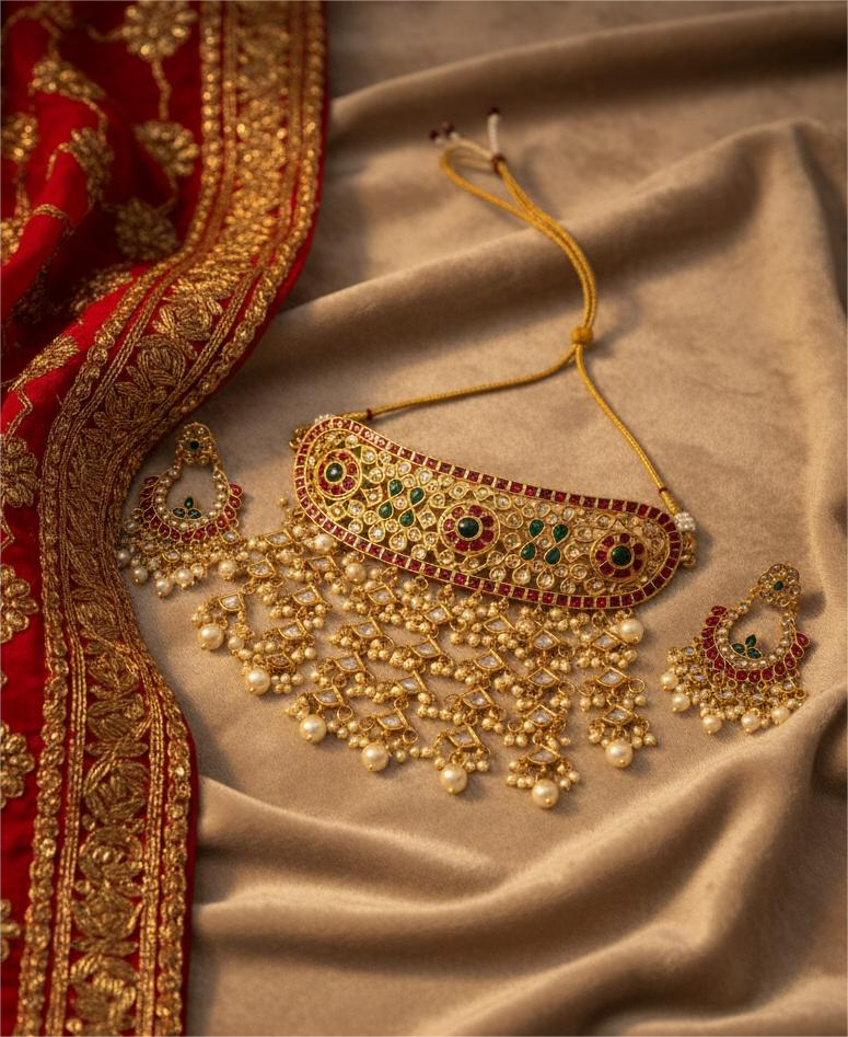 Firoza Shringarika Choker & Chandbaali Set