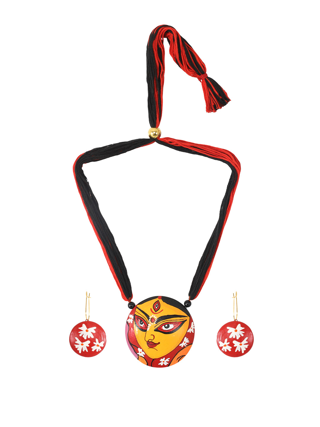 Firoza Maa Durga Terracotta Necklace Set