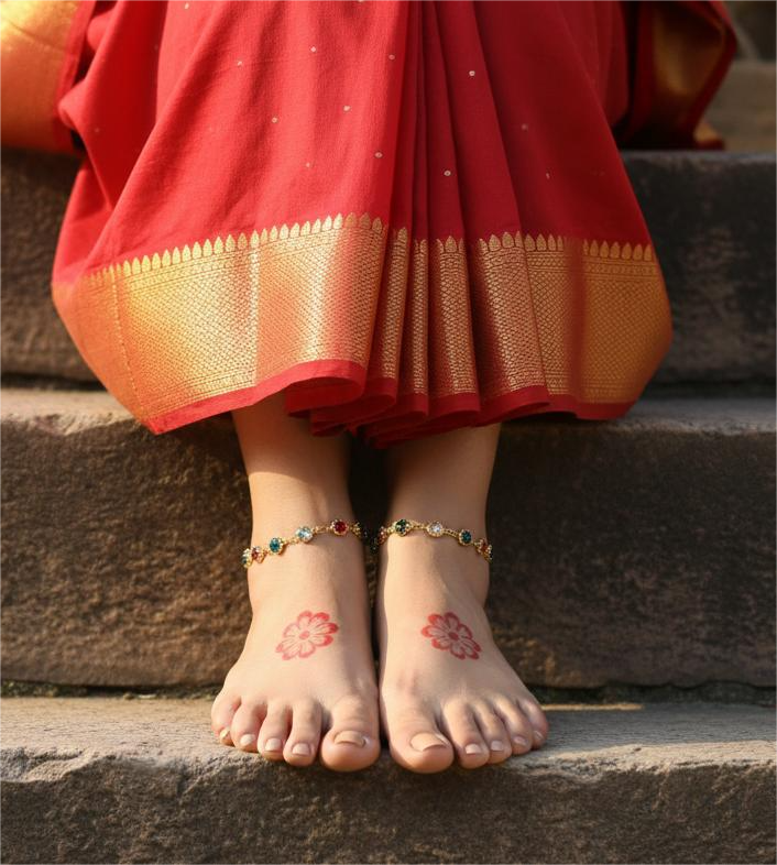 Firoza Rang Raag Anklets