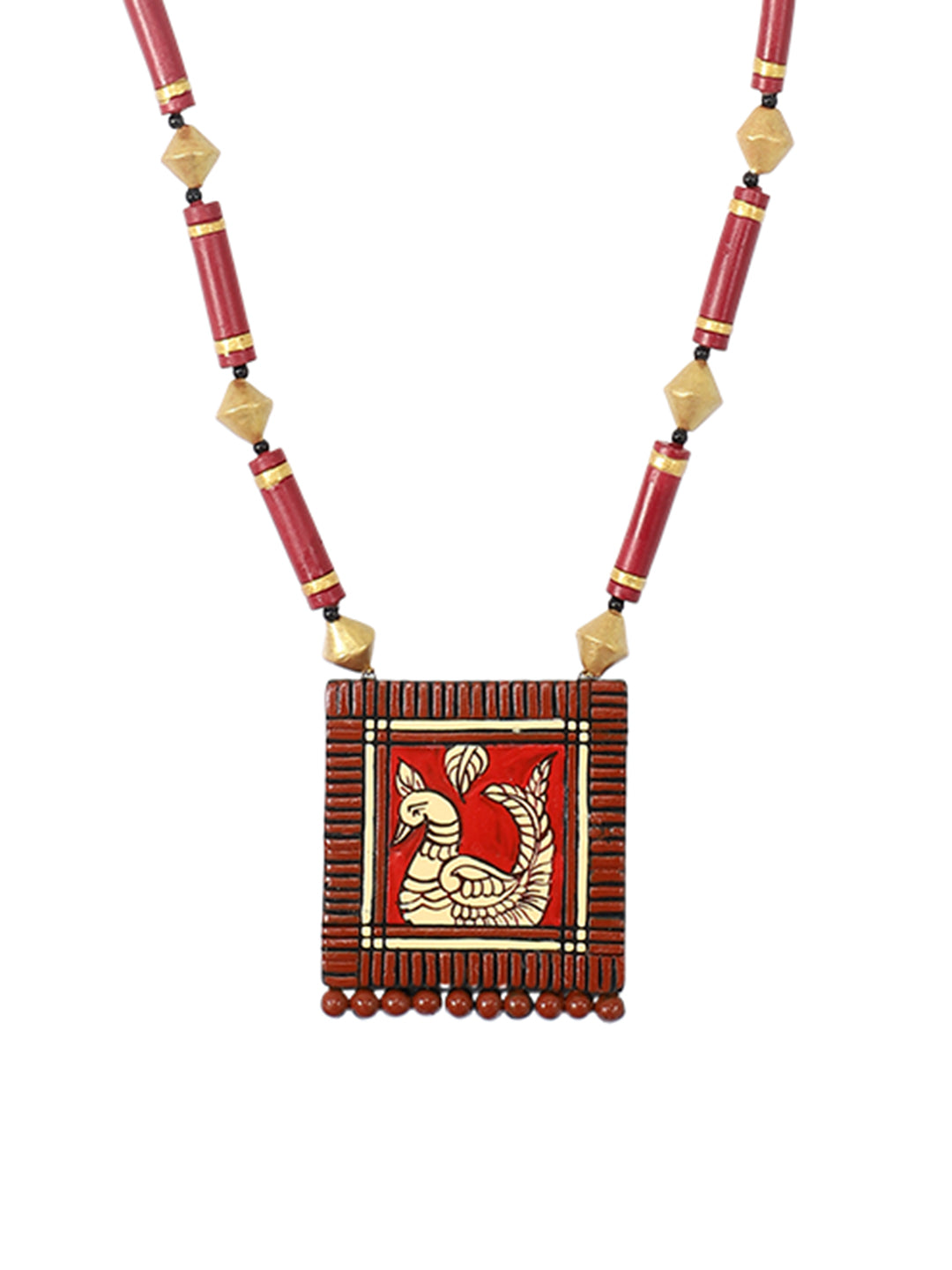 Firoza Mayura Heritage Terracotta Necklace Set