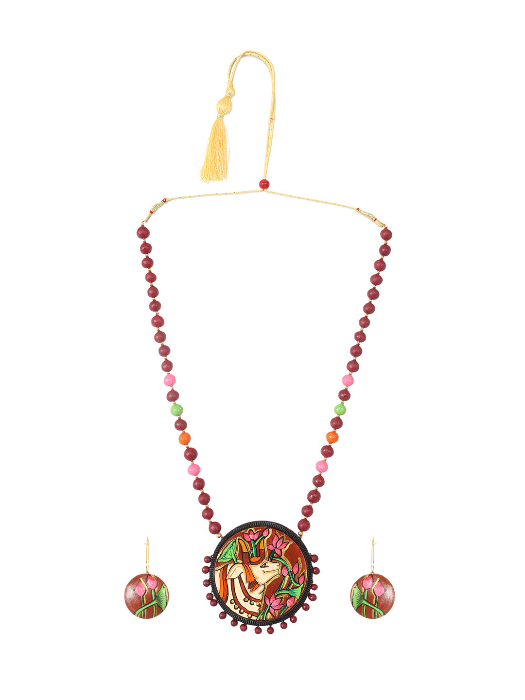 Firoza Vrindavan Bloom Terracotta Necklace Set