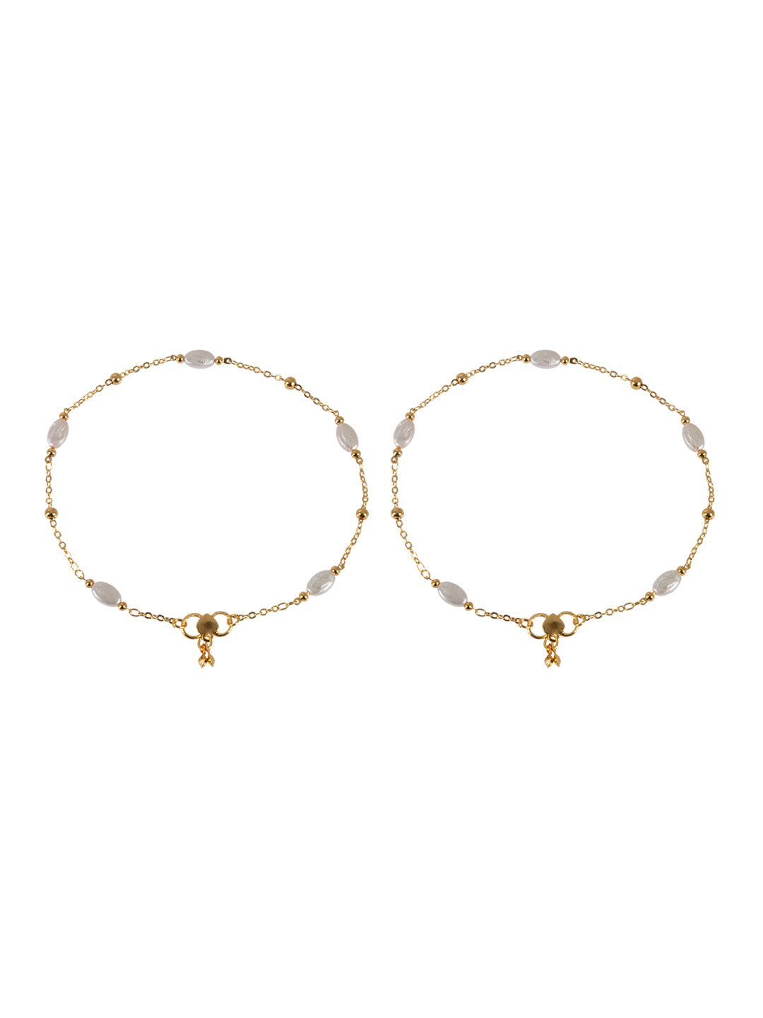 Firoza Pearl Wave Anklets