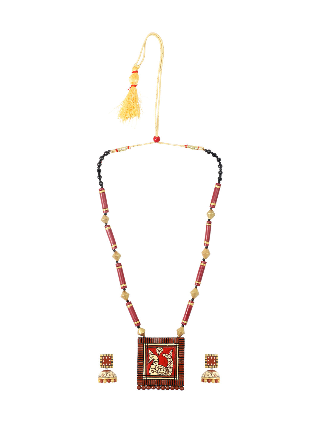 Firoza Mayura Heritage Terracotta Necklace Set