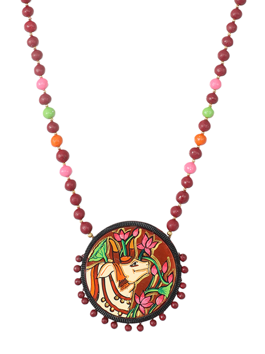 Firoza Vrindavan Bloom Terracotta Necklace Set
