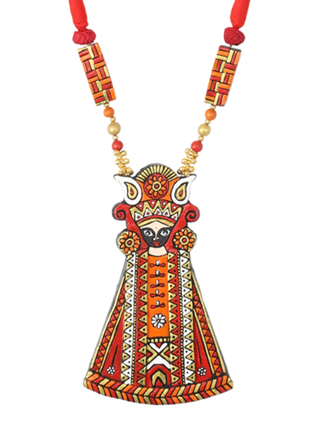 Firoza Pichwai Shrinath ji Statement Terracotta Necklace Set