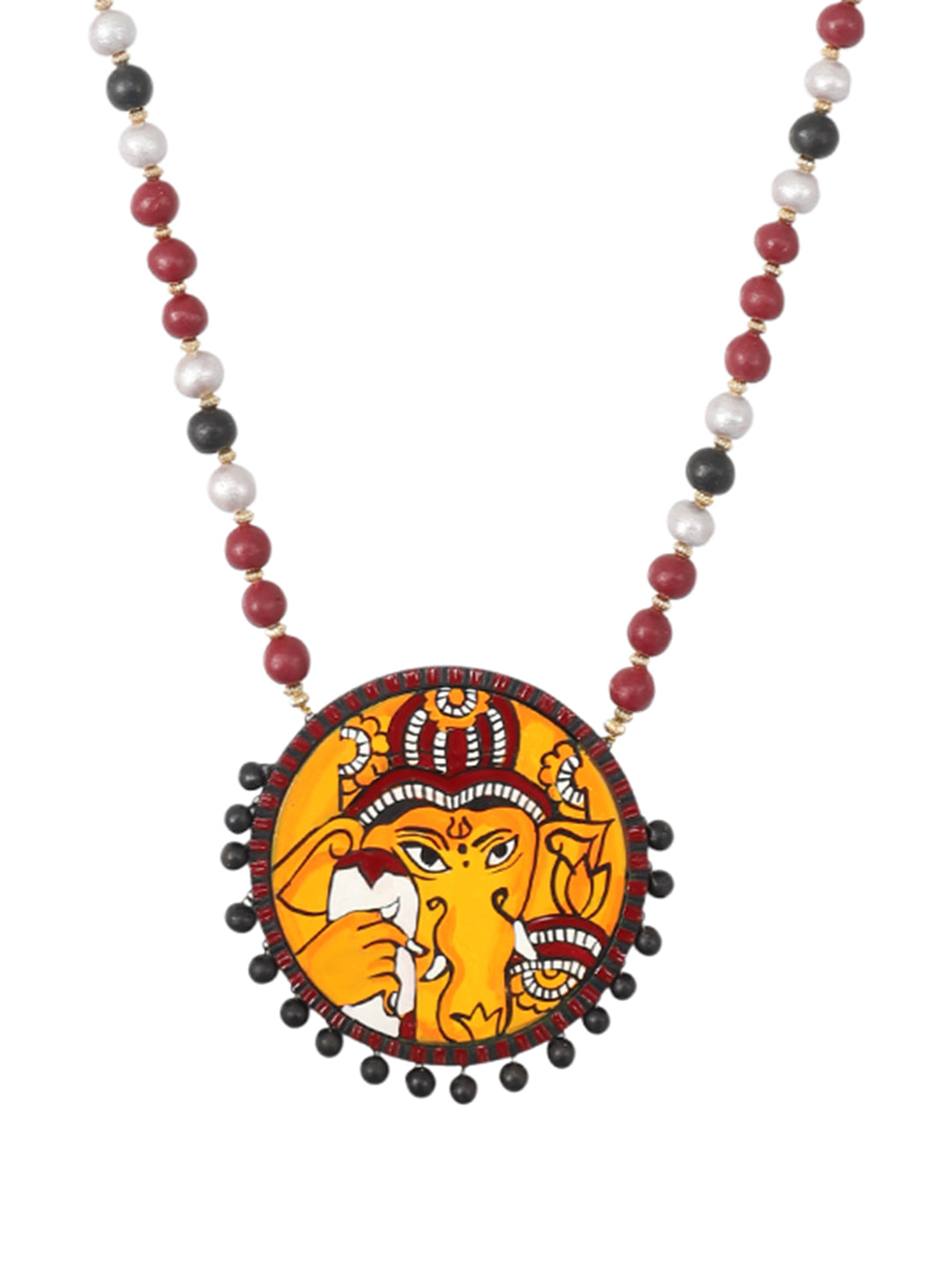 Firoza Ganesha Rangoli Terracotta Necklace Set