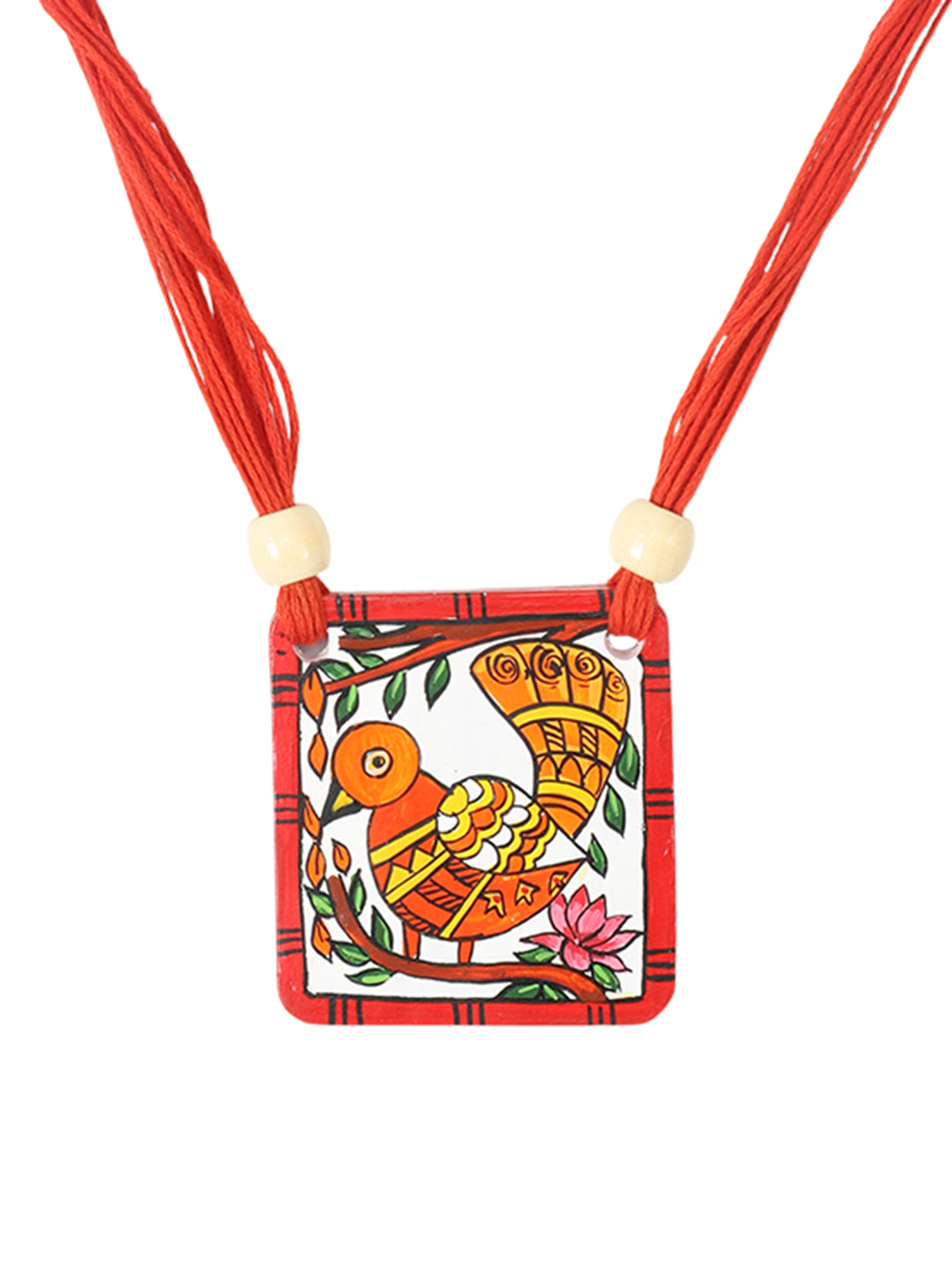 Firoza Lalima Folk Bird Terracotta Necklace Set