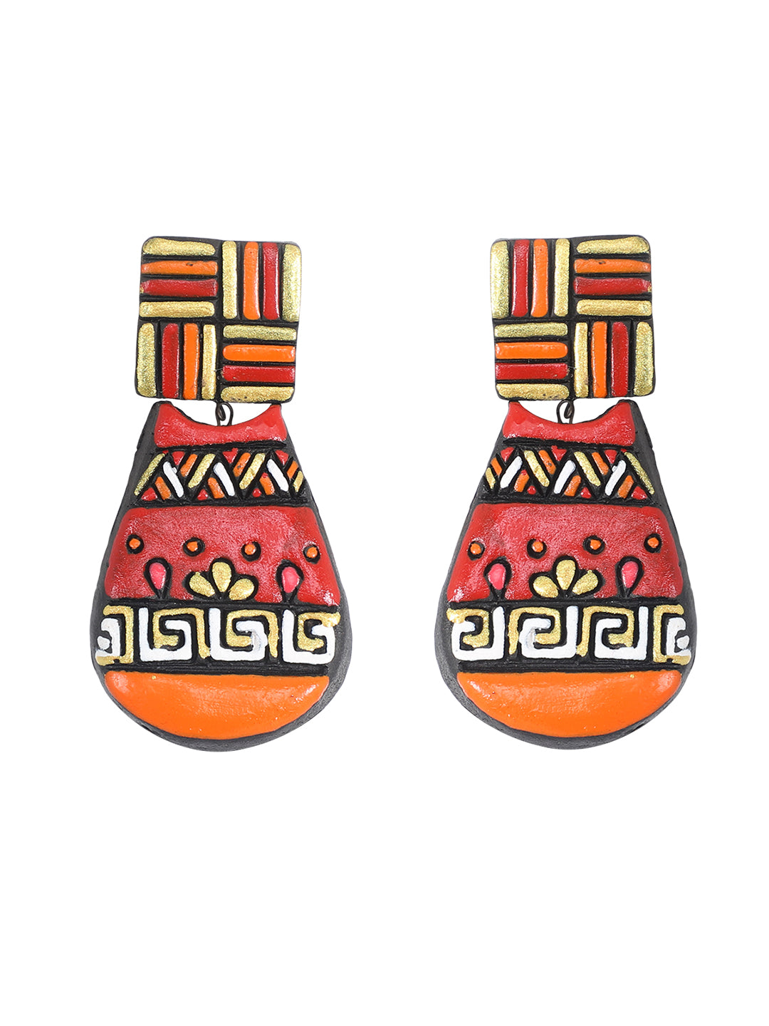 Firoza Pichwai Shrinath ji Statement Terracotta Necklace Set