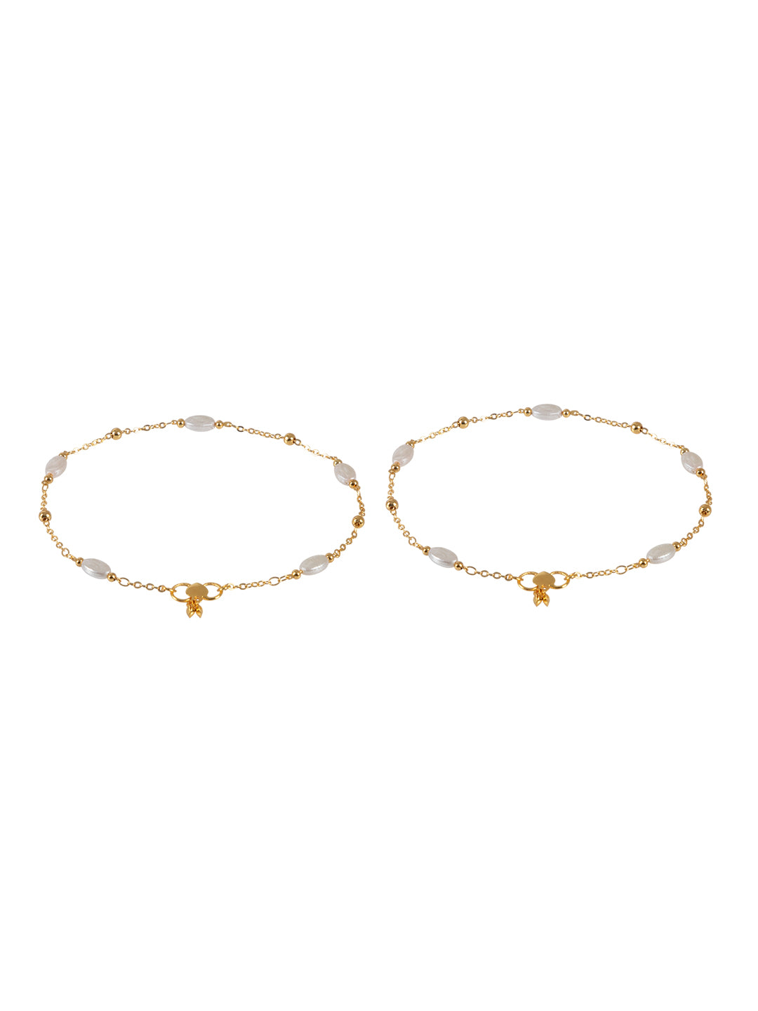 Firoza Pearl Wave Anklets