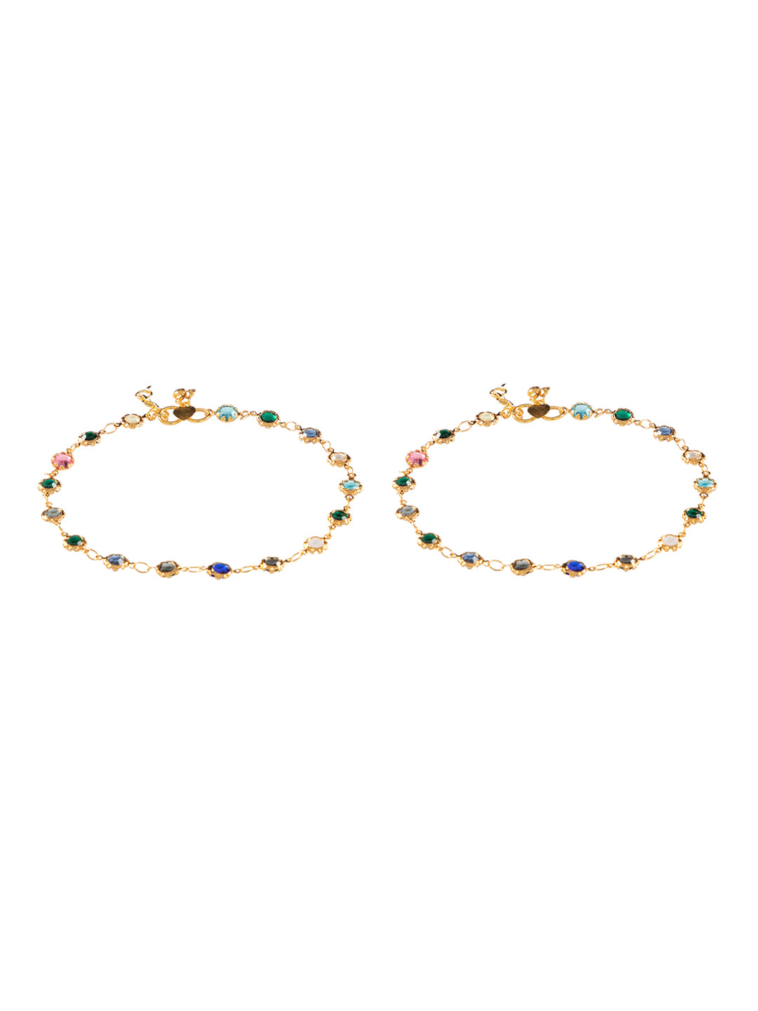 Firoza Rang Raag Anklets