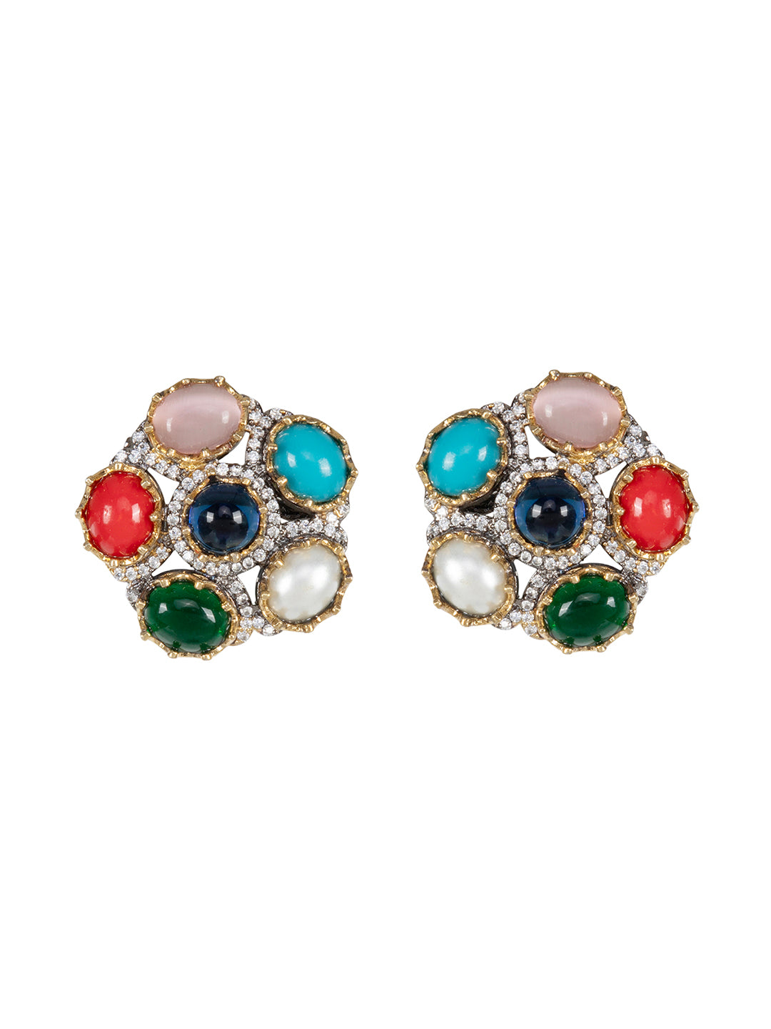 Firoza Colour Splash Statement Stud Earrings