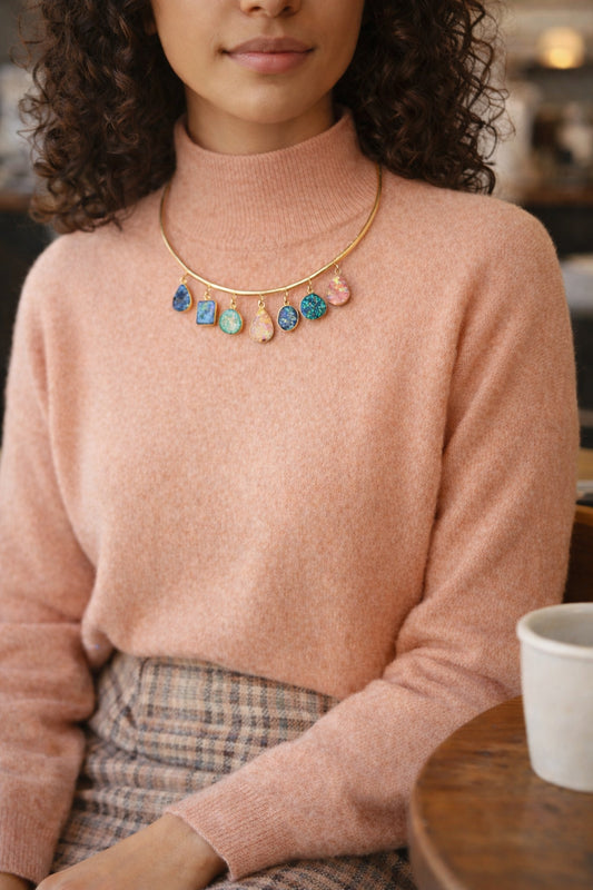 Firoza Be Jewelled Hasli Neckpiece