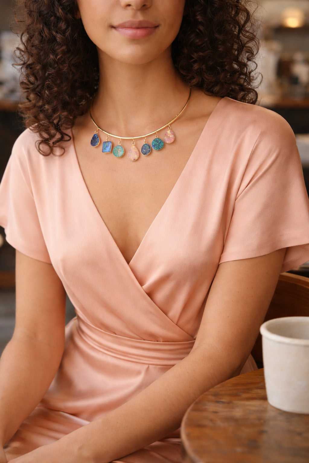 Firoza Be Jewelled Hasli Neckpiece