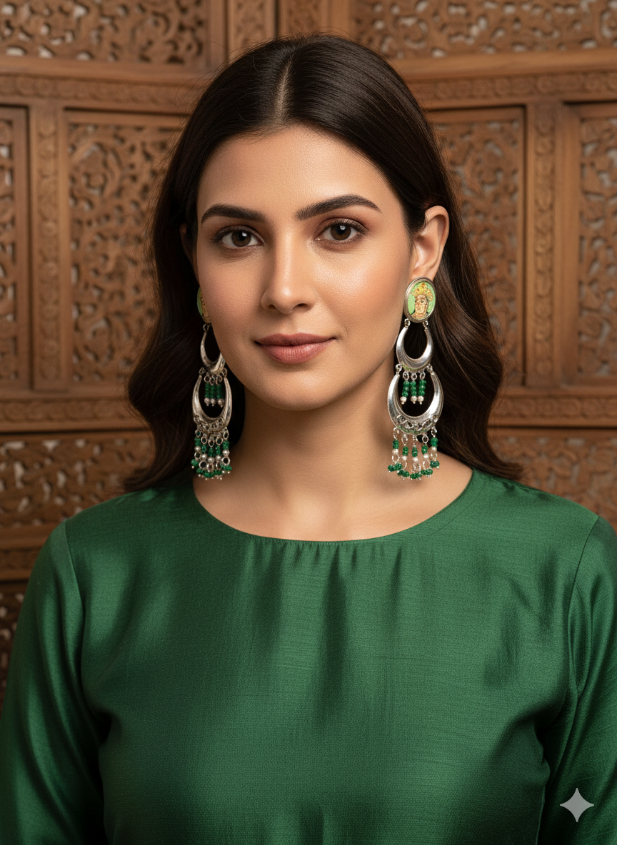 Mehr  Hand Painted Coin Earrings