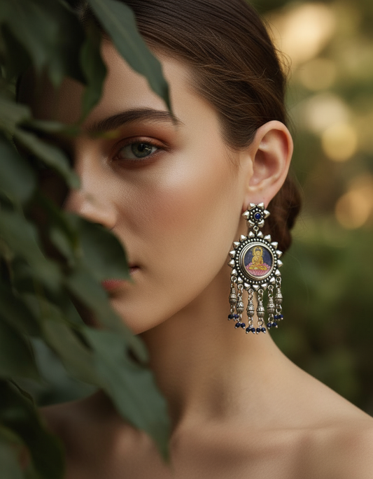 Nirvana Hand Painted Coin Earrings