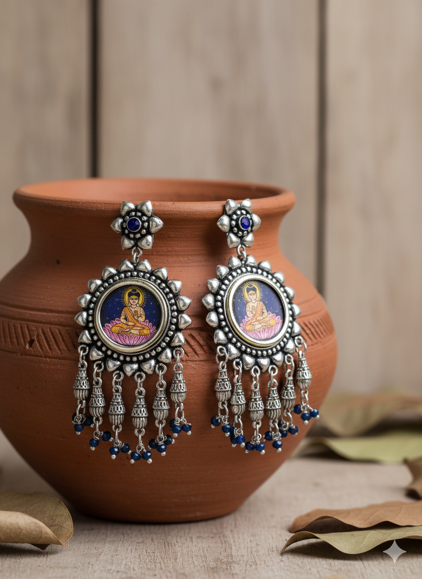 Nirvana Hand Painted Coin Earrings