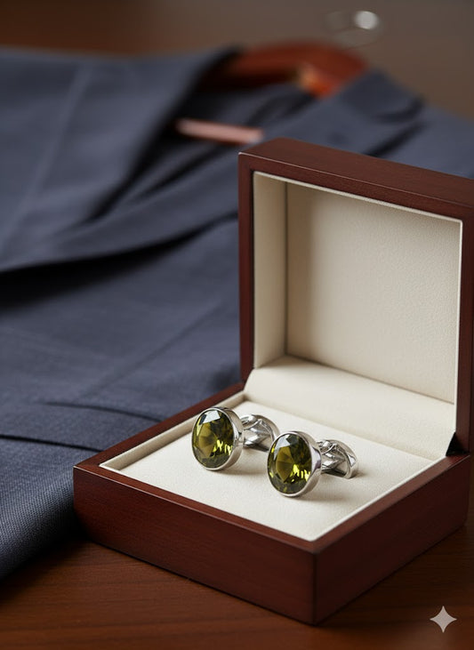 Olive Dumbbell Cufflinks