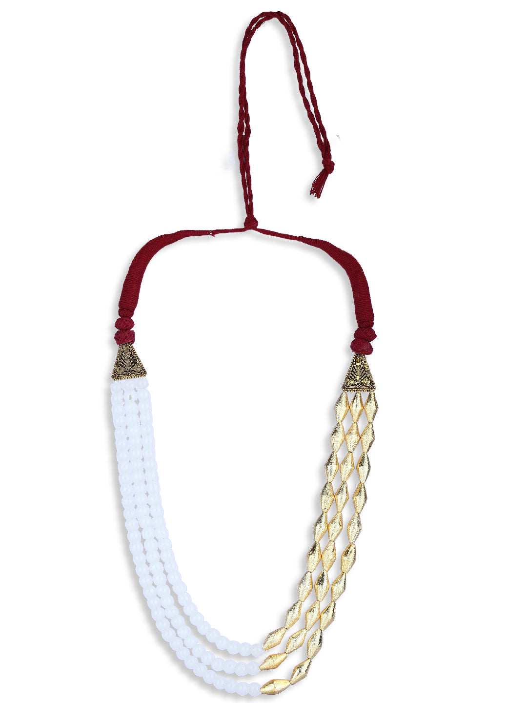 Fusion  Gold Toned Dholki Mala Set