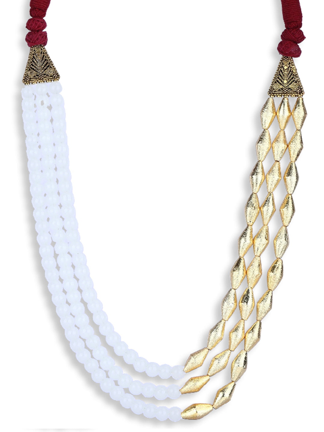 Fusion  Gold Toned Dholki Mala Set