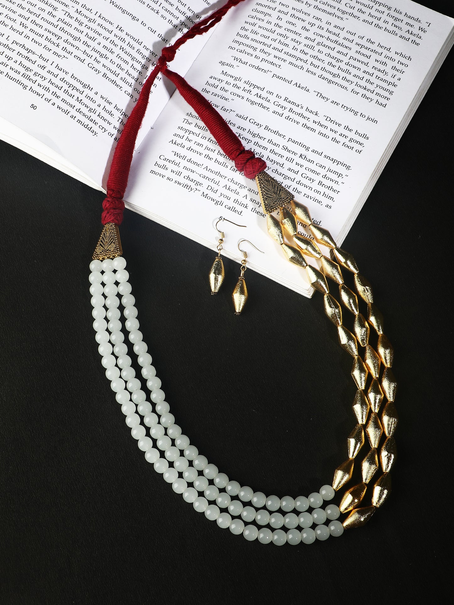 Fusion  Gold Toned Dholki Mala Set
