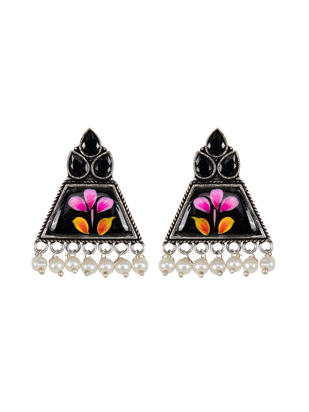 Firoza Noir Bloom Floral Earrings