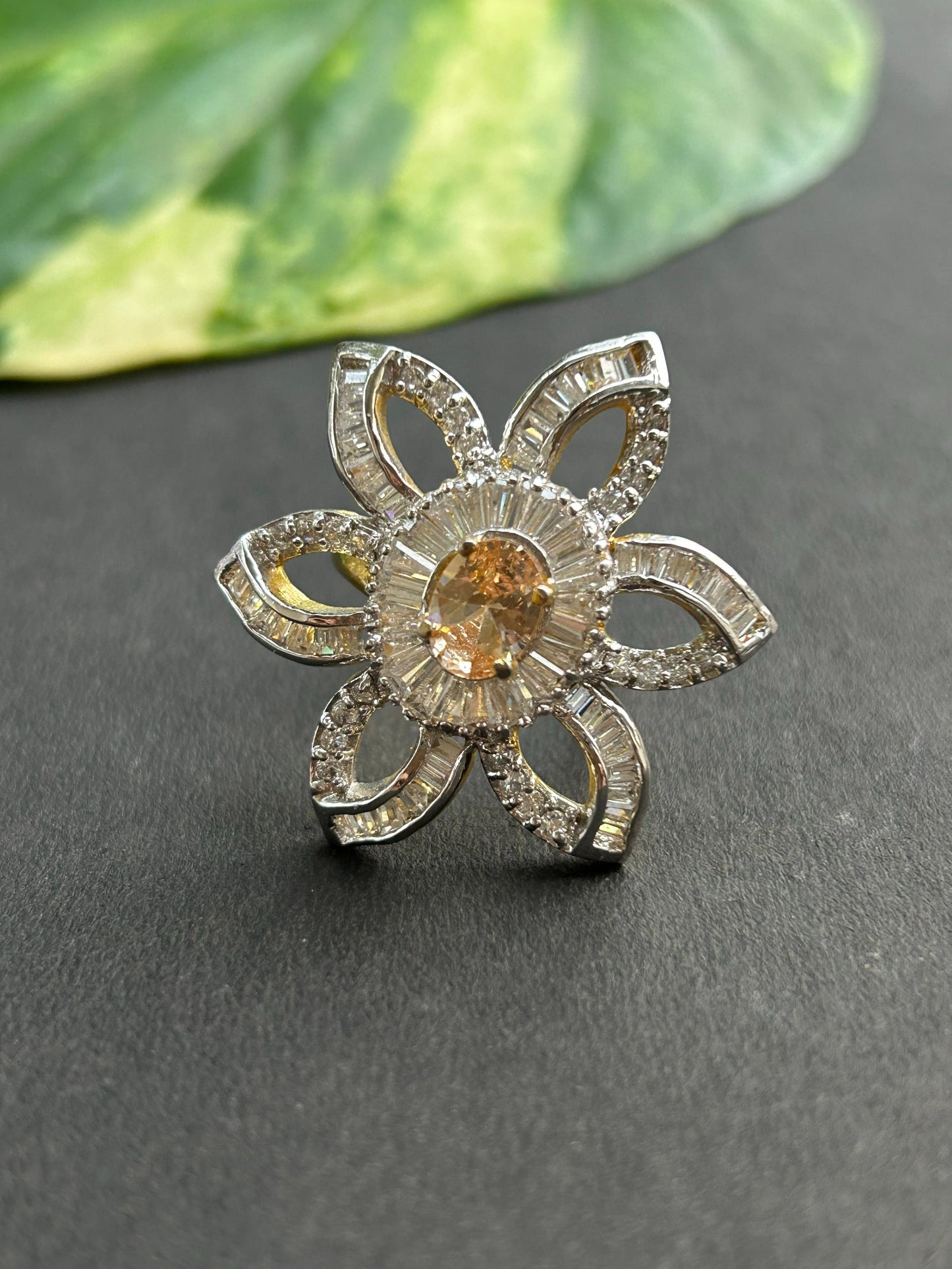 Champagne Flower Ring