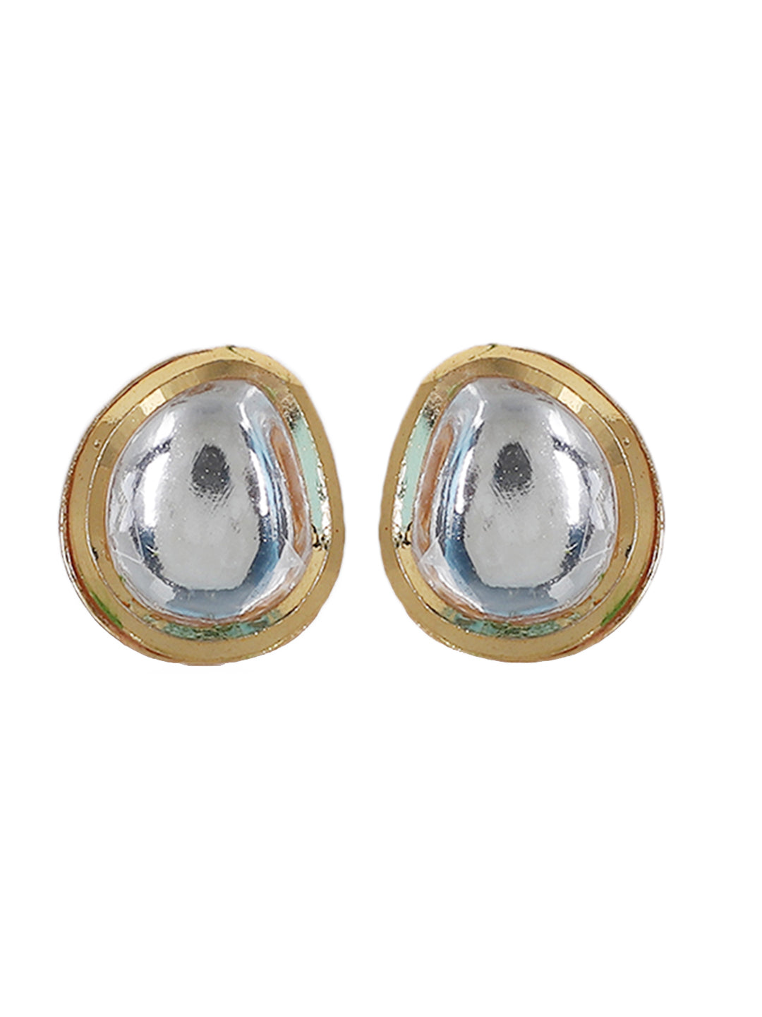 Gold Plated Kundan Stud Earrings Combo