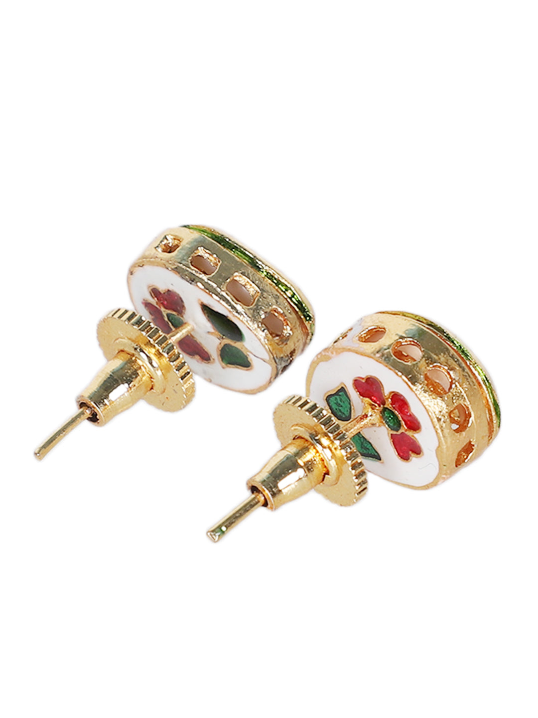 Gold Plated Kundan Stud Earrings Combo
