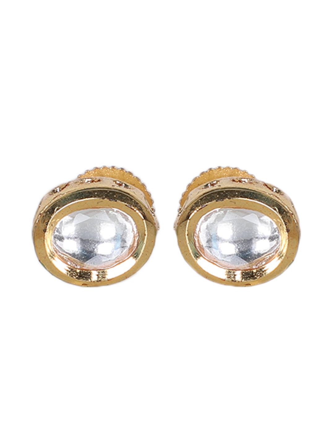 Gold Plated Kundan Stud Earrings Combo